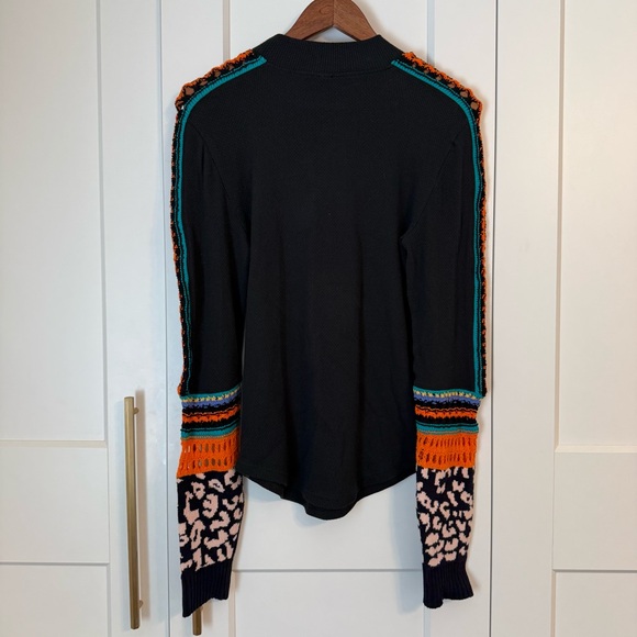 NWT! Free People Women’s Large Switch It Up Cuff Embroidered Thermal Top - Picture 3 of 7